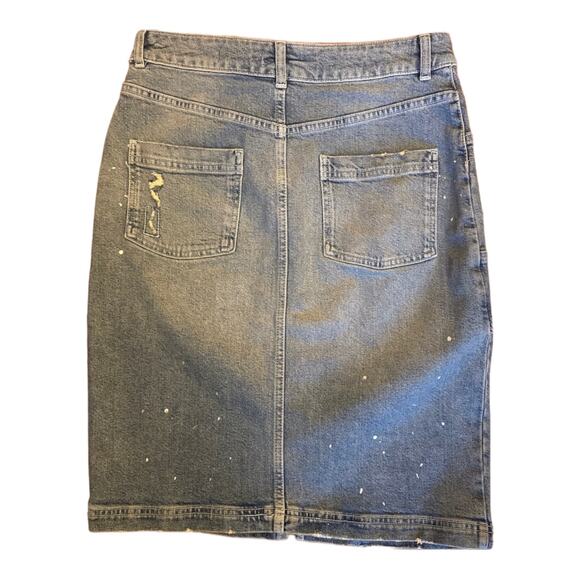 Anthropologie Pilcro Patchwork Blue Denim Midi Skirt size 4 - Picture 8 of 11